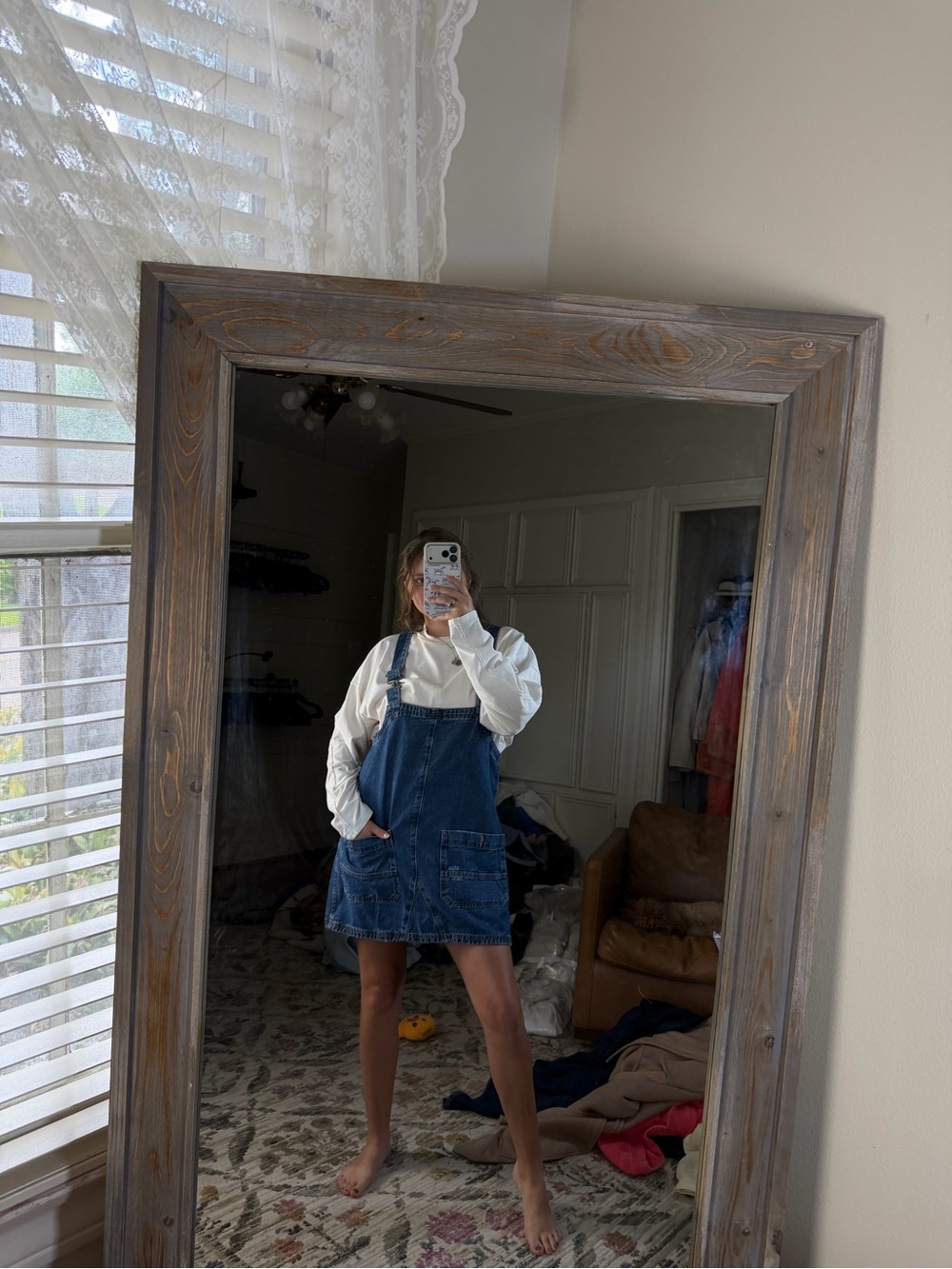 Free people denim mini dress